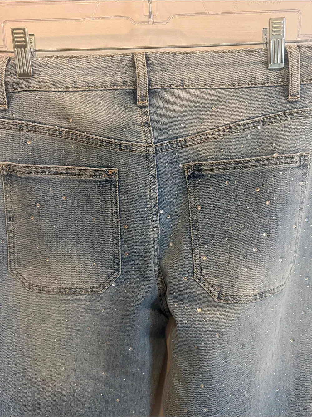 L/C  COLLECTION Light Wash Embellished Straight Jeans